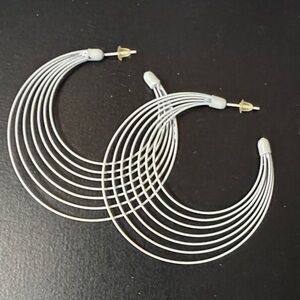 White Hoop Earrings